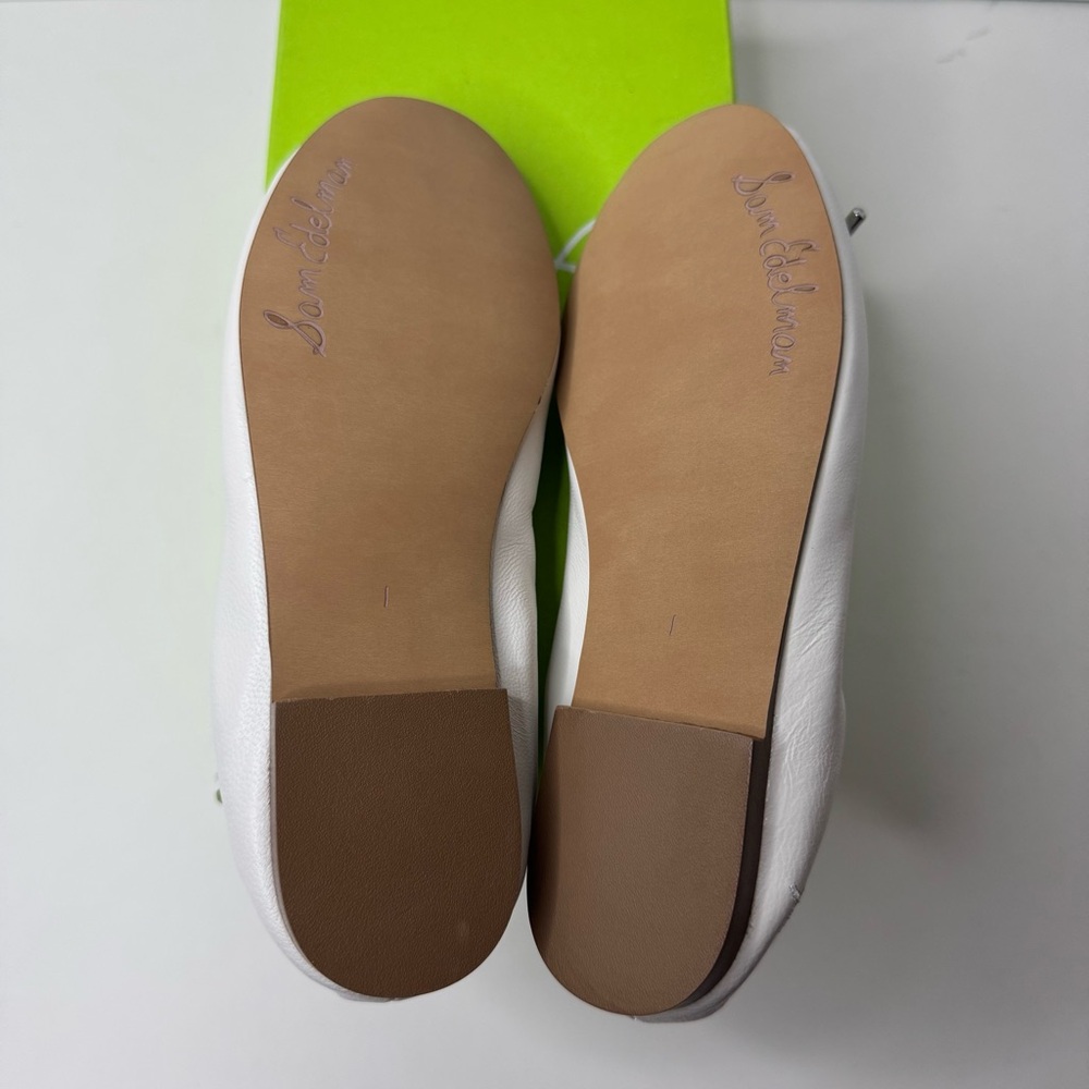 Sam Edelman Little Girls' Felicia Mini Flat Flats in White Leather Size 1 - Picture 6 of 7